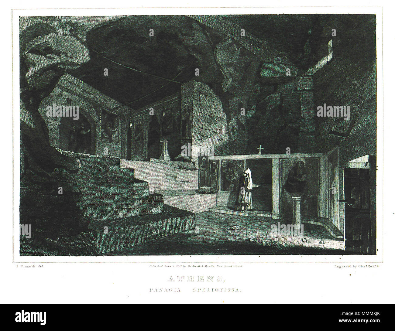 . Inglese: Edward Dodwell. Una classica e topografico Tour attraverso la Grecia durante gli anni 1801, 1805, e 1806, vol. Ii, Londra, Rodwell e Martin, 1819. . 1819. Edward Dodwell (1767-1832) Descrizione pittore irlandese e scrittore Data di nascita e morte 30 novembre 1767 13 Maggio 1832 Luogo di nascita e morte Dublino Roma sede di lavoro Cambridge, Grecia, Napoli, Roma competente controllo : Q536003 VIAF:?ISNI 29669247:?0000 0000 775 5936 ULAN:?500046691 LCCN:?n84081579 GND:?118526170 WorldCat 61 Atene Panagia Spiliotissa - Edward Dodwell - 1819 Foto Stock