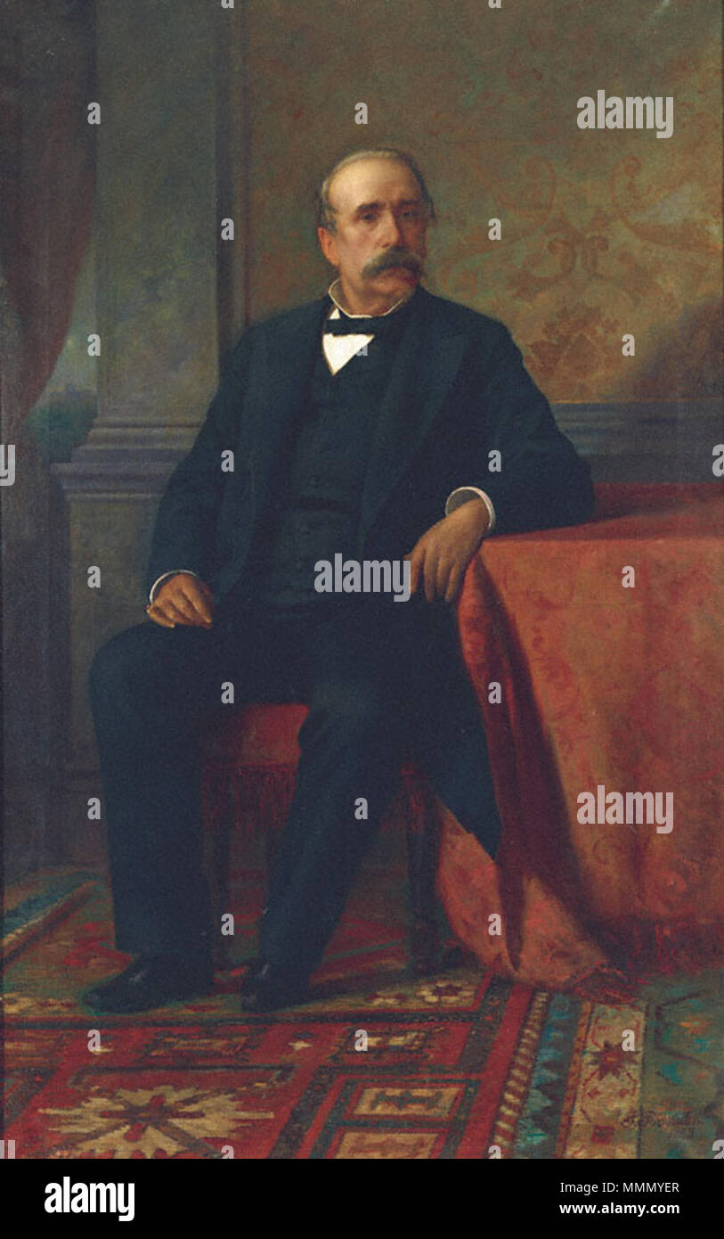 . Inglese: Greco tycoon e filantropo George Averoff dipinta da Pavlos Prosalentis (Corfù 1857-Alessandria 1894). Ελληνικά: Ο Γεώργιος Αβέρωφ, πίνακας του Παύλου Προσαλέντη (Κέρκυρα 1857 - Αλεξάνδρεια 1894). . 1888. Pantelis Prosalentis 65 Averof George da P. Prosalentis Foto Stock