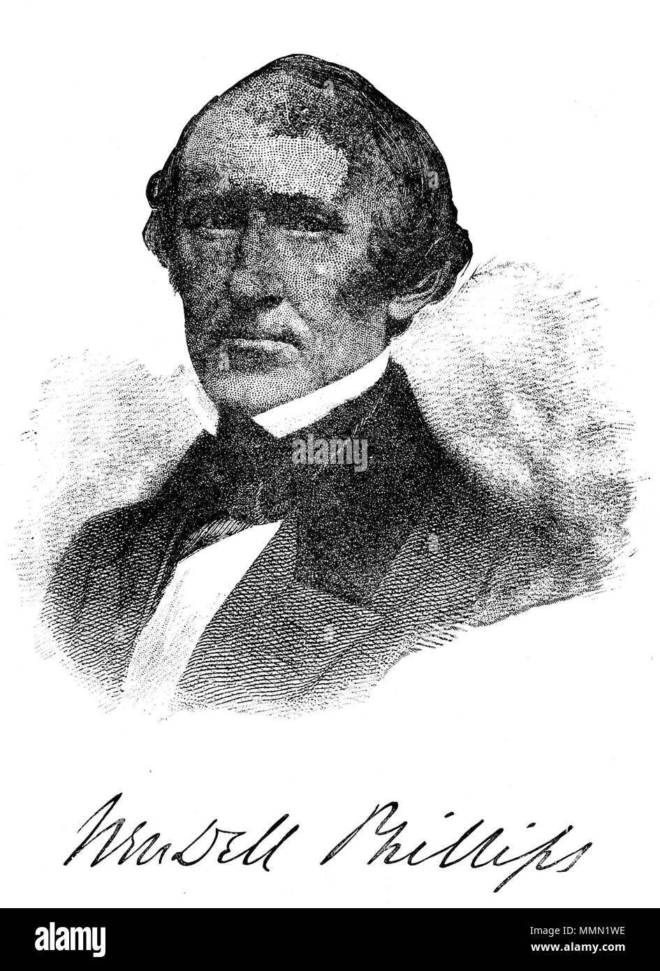 . Inglese: Illustrazione da pagina 461 di vita e i tempi di Frederick Douglass, edizione rivista, pubblicata nel 1892. Didascalia: 'Wendell Phillips.' . 1892. Sconosciuto Vita e tempi di Frederick Douglass (1892) p461 Foto Stock