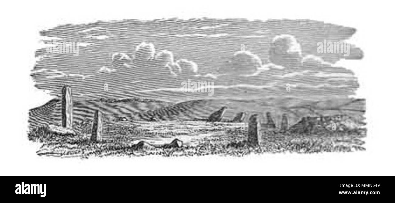 . Cerchio Boskednan e Barrow - Cornwall - REGNO UNITO . 1872. William Copeland Borlase (1848-1899) 93 Boskednanborlase Foto Stock