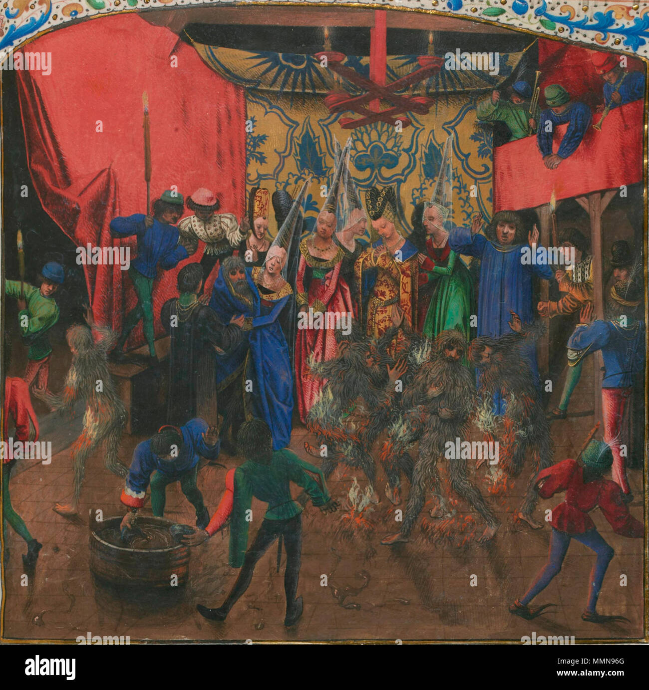 . Charles VI a fuoco . Xv secolo. Maestro di Antonio di Borgogna (fl. Dal 1460 fino al 1490 nomi alternativi Meister des Anton von Burgund Descrizione manoscritto fiammingo illuminatore periodo di lavoro circa 1460-1490 posizione di lavoro autorità di Bruges controllo : Q3843004 VIAF: 96312162 ULAN: 500087086 Fire carles6 Foto Stock