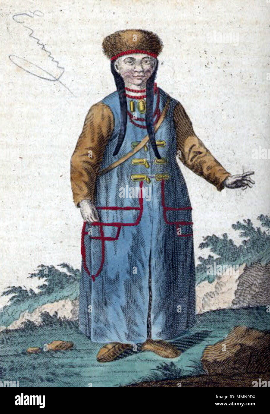 . № 86 Inglese: woomen mongola. Русский: Монголка. . 1781. ???????: ?????? ?????? ?????? (1738-1802) inglese: Johann Gottlieb Georgi (1738-1802) 086 Descrizione di tutto lo stato russo-dimora dei popoli Foto Stock