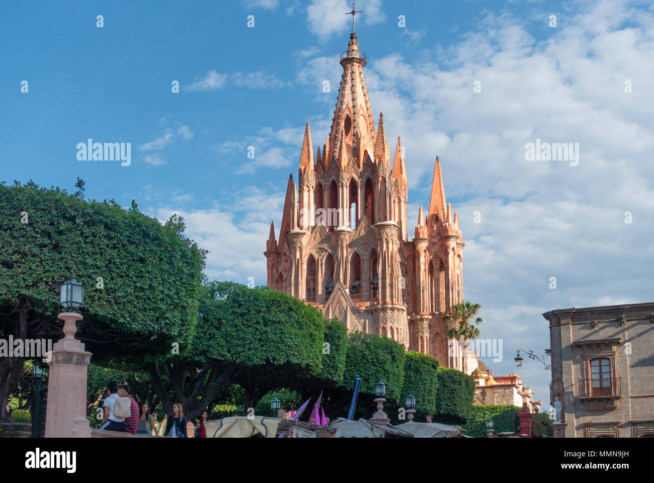 La Parroquia de San Miguel Arcángel in San Miguel De Allende, Messico Foto Stock