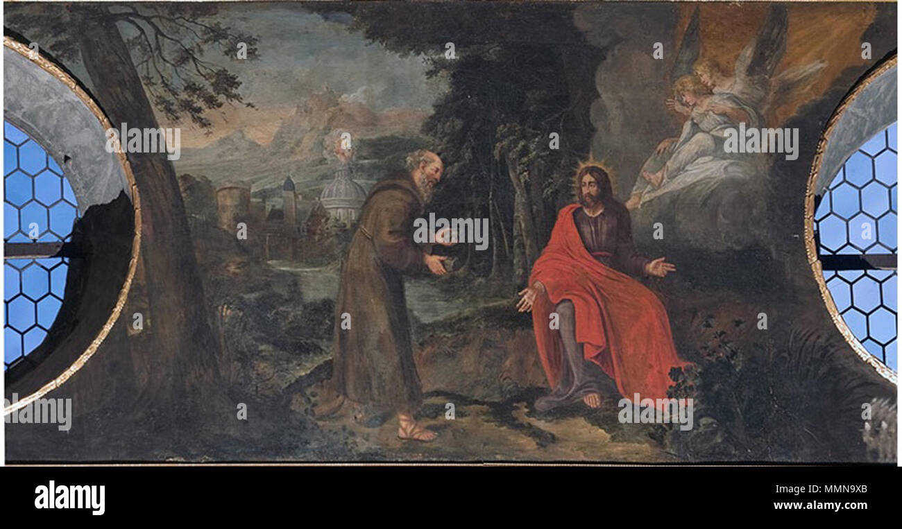 Inglese: la tentazione di Gesù Cristo . tra 1673 e 1678. Michael Angelo Immenraet - La tentazione di Gesù Cristo Foto Stock