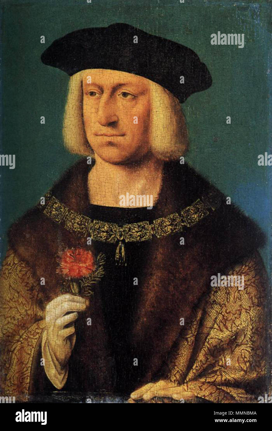 Ritratto di Massimiliano I (1459-1519), l'imperatore del Sacro Romano Impero. circa 1530. Officina di Joos van Cleve 001 Foto Stock