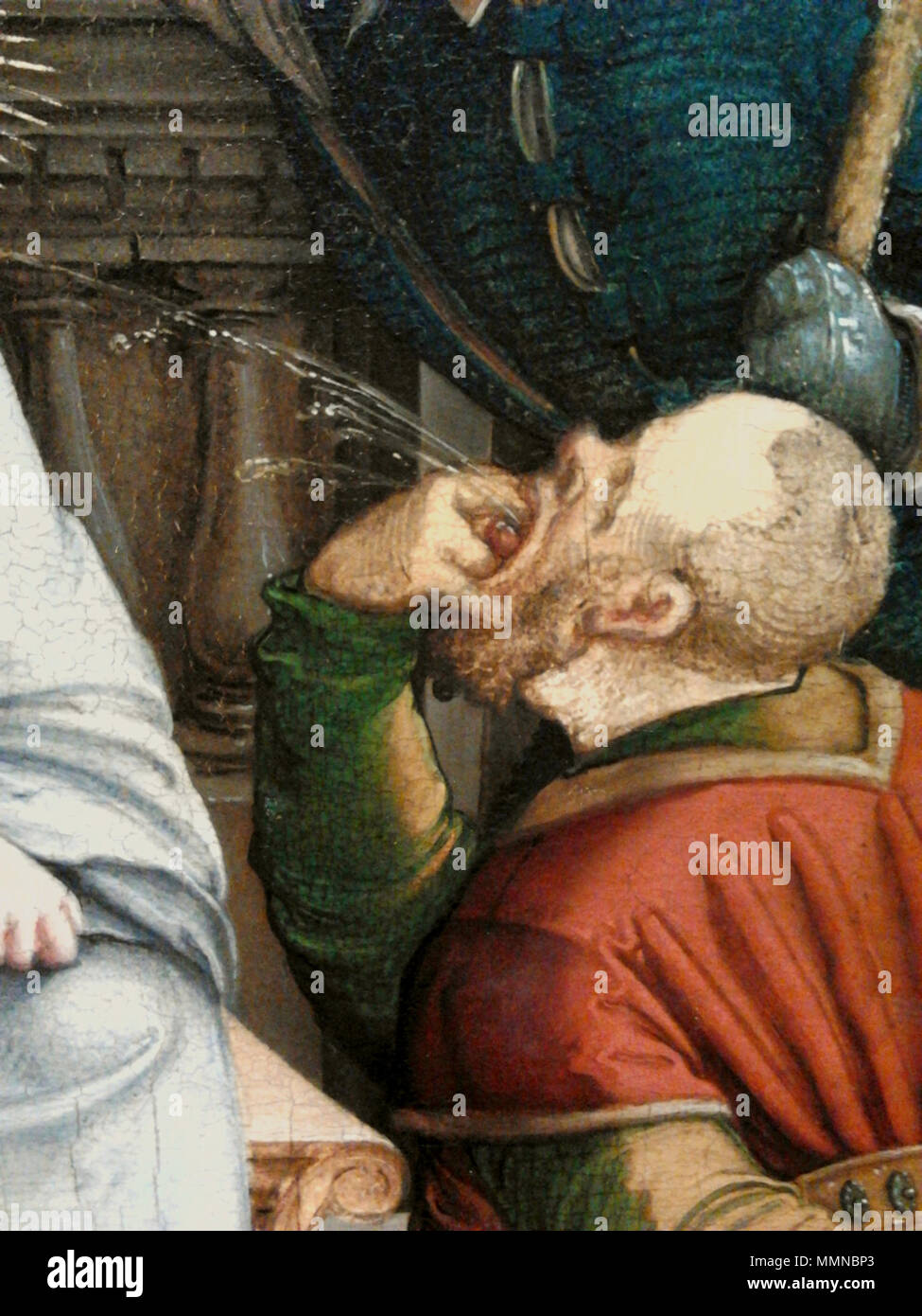 Beffardo di Cristo (dettaglio).. circa 1535-1538. Messkirch beffardo di Cristo (dettaglio) Foto Stock