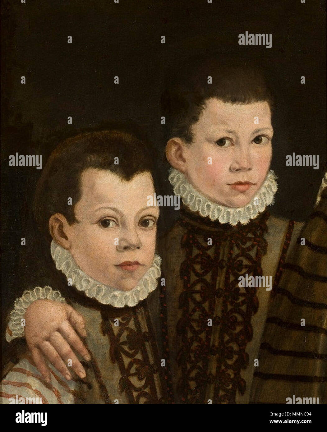 Ritratto di due ragazzi.. circa 1570. Mor ritratto di due ragazzi Foto Stock