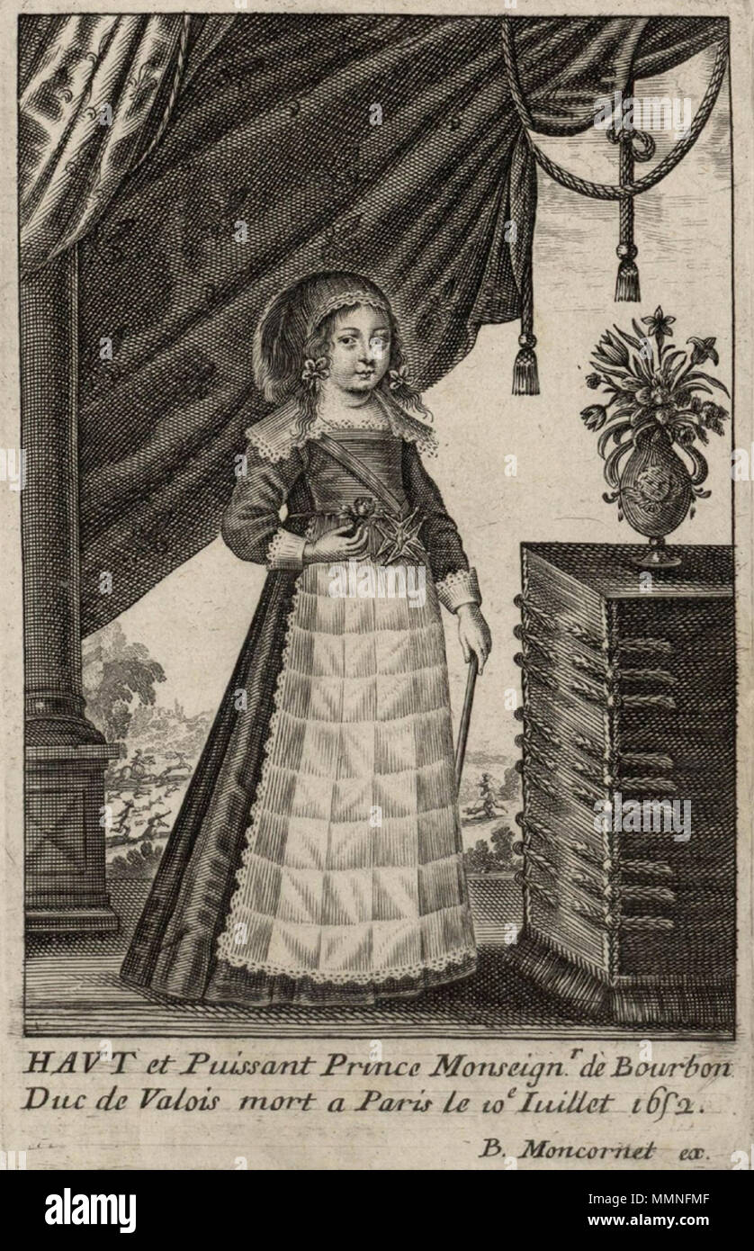 . Inglese: Jean Gaston, duca di Valois, figlio di Gaston, duca d'Orleans. Jean ha vissuto solo per 2 anni. . Il XVII secolo. Jean-Gaston Foto Stock