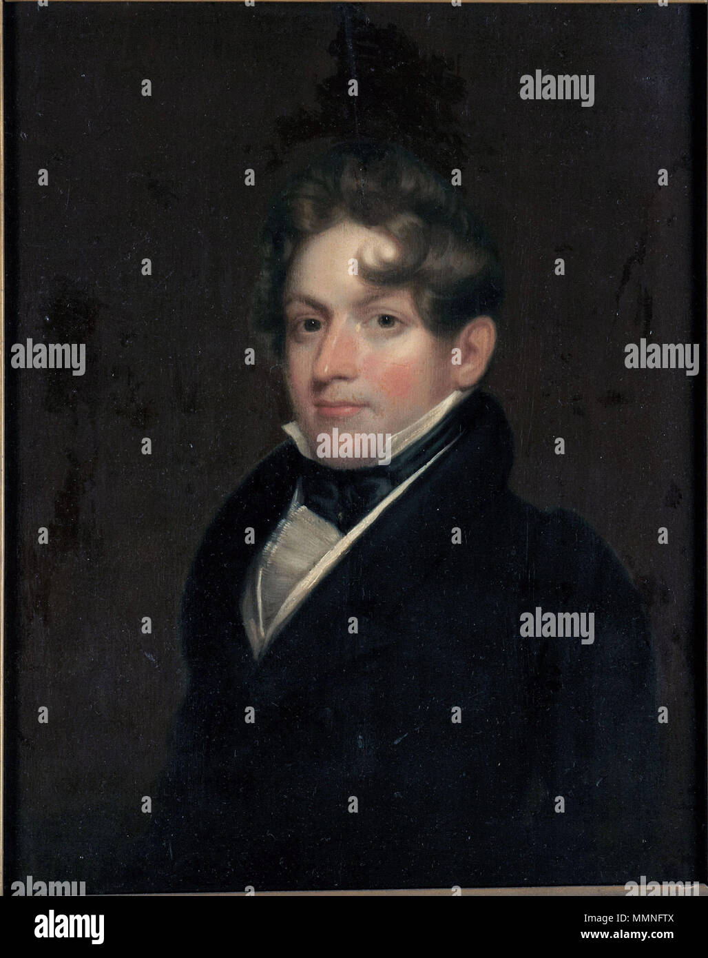 . Inglese: Samuel Finley Breese Morse, American, 1791 - 1872 il capitano Demaresque di Gloucester, Massachusetts olio su pannello 36,5 x 28,5 cm. (14 3/8 x 11 1/4 in.) telaio: 44 × 37 × 3 cm (17 5/16 × 14 9/16 x 1 3/16 in.) Museo acquisto1951-3 y . Data sconosciuta. Samuel Morse 6 1925, Morse, Samuel F.B., Capitano Demaresque di Gloucester, MassachusettsFXD Foto Stock