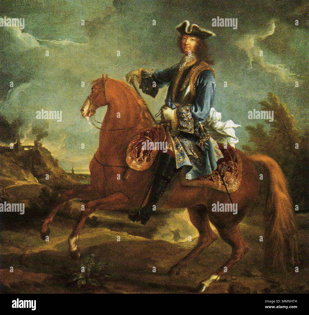 Ritratto equestre di Luigi XIV di Francia (1638-1715). 1704. Louis14-A Foto Stock