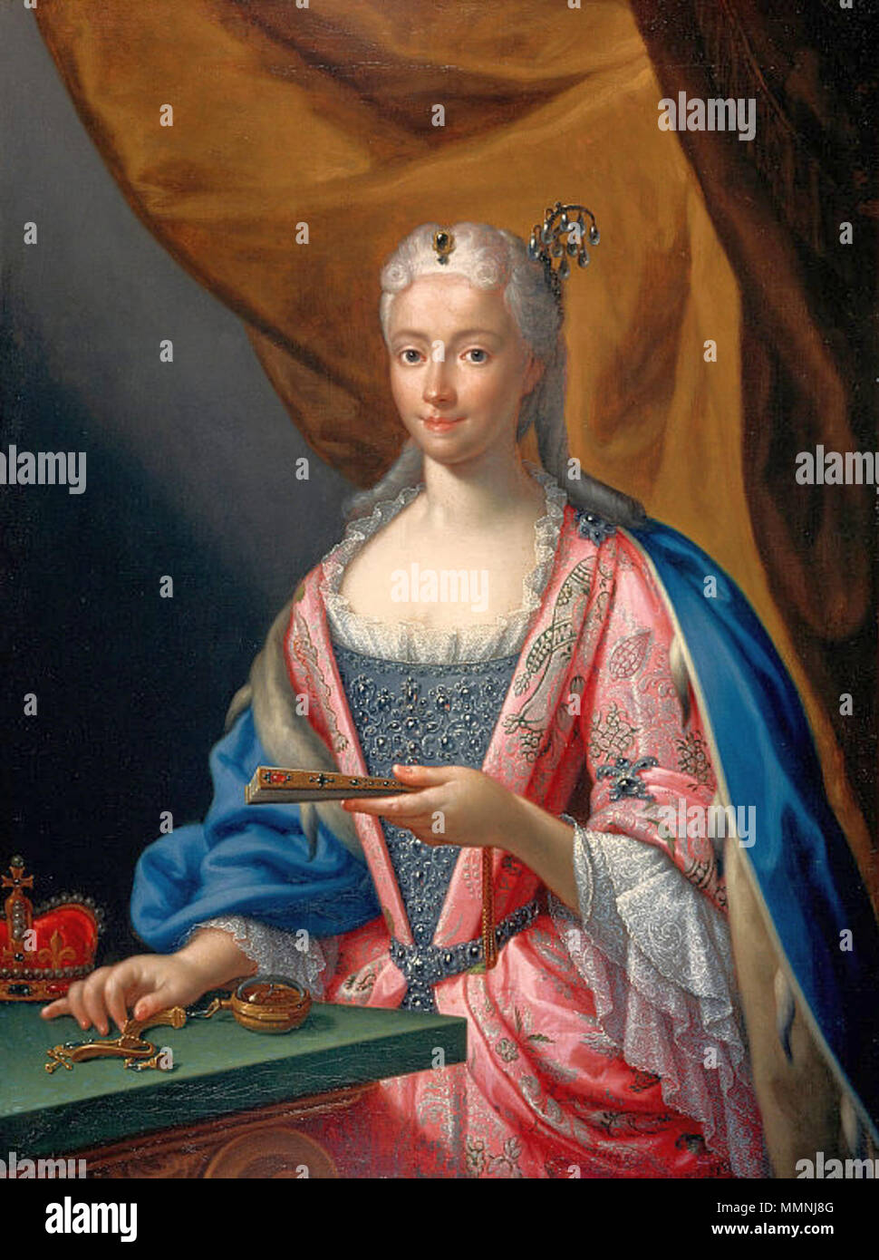 . Inglese: Ritratto di Maria Clementina Sobieska. Polski: Portret Marii Klementyny Sobieskiej. La principessa Maria Clementina Sobieska, 1702 - 1735. La moglie del principe James Francis Edward Stuart. 1719. Maria Klementyna Foto Stock