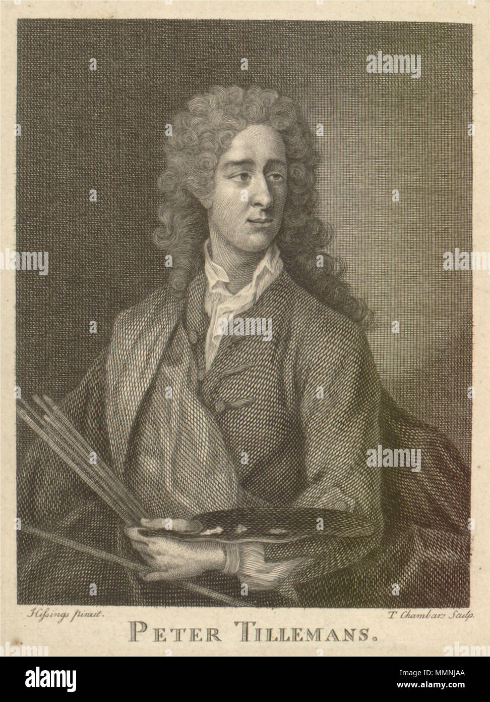 Ritratto di Pietro Tillemans (circa 1684-1734), pittore fiammingo. Il XVIII secolo. Peter Tillemans Foto Stock