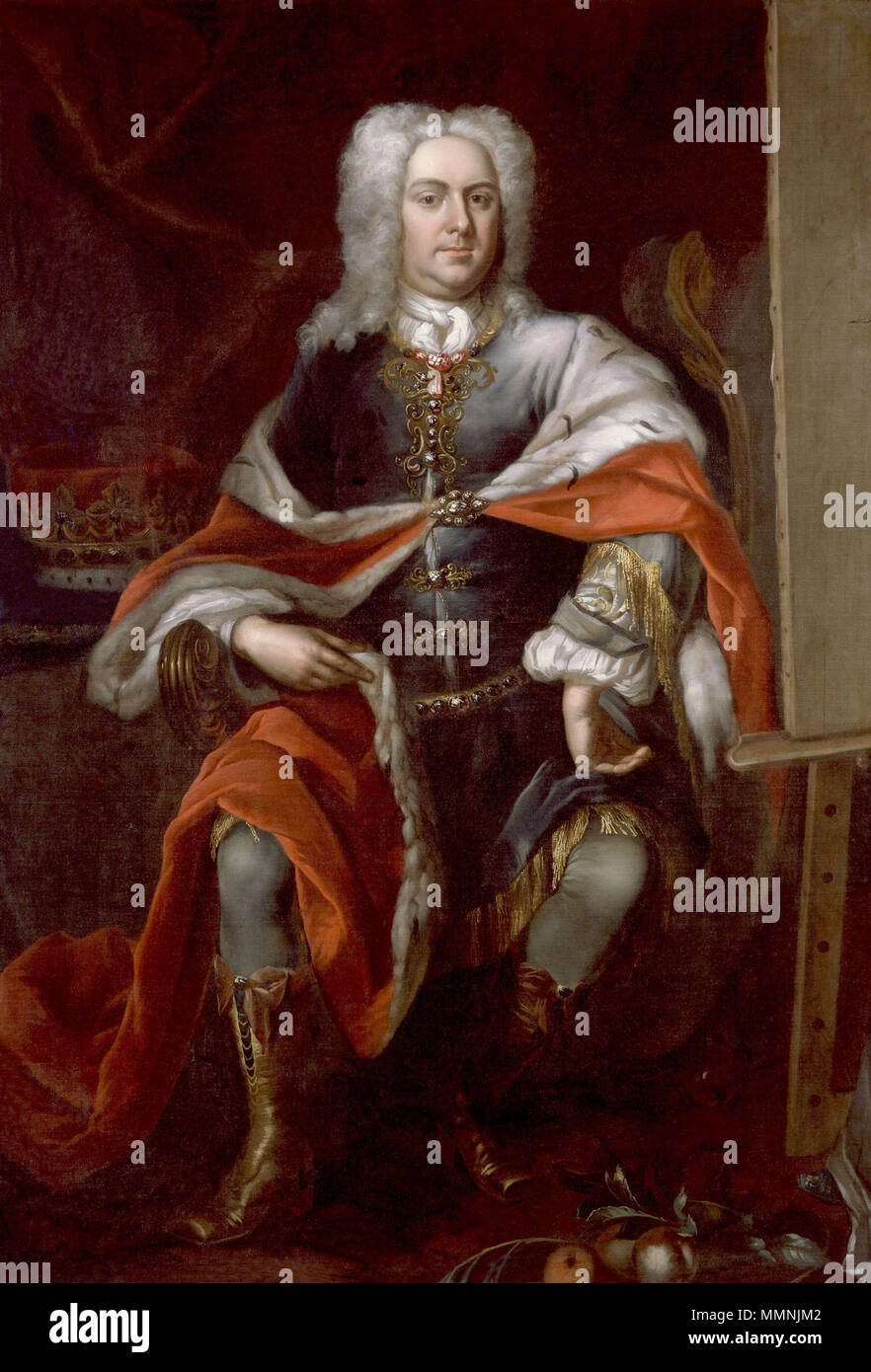 Ritratto di James Brydges, primo duca di Chandos (1674-1744). 1725 o prima. James Brydges, primo duca di Chandos da Herman van der Myn Foto Stock