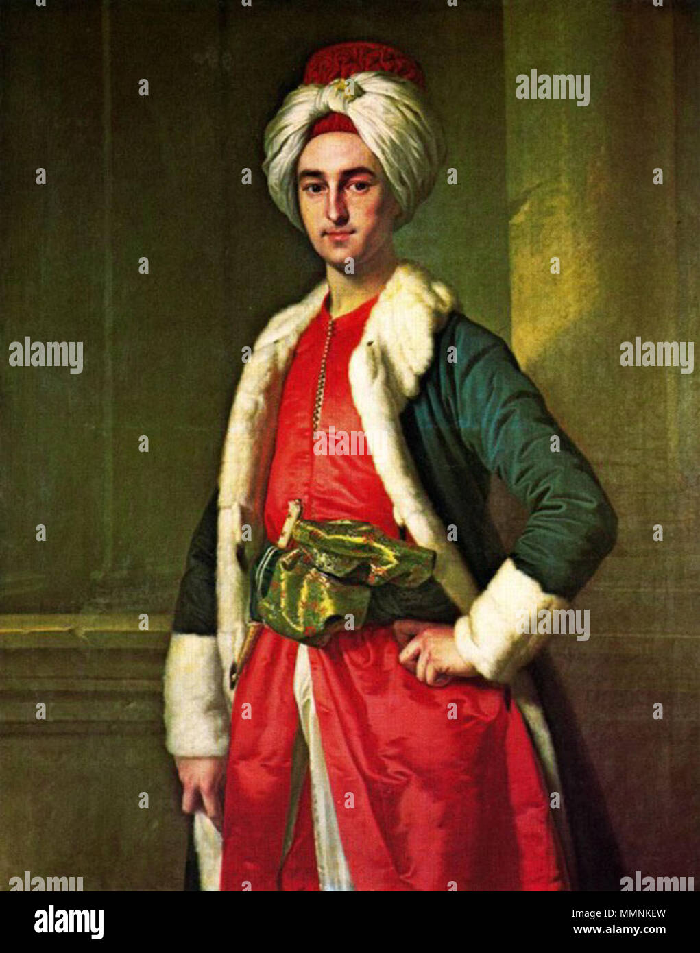 Inglese: il conte di Bessborough in Costume turco . Il XVIII secolo. Liotard - 2° Conte di Bessborough Foto Stock