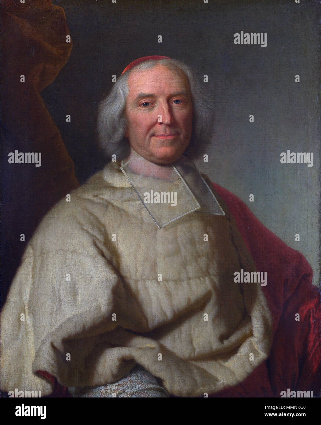 . Ritratto di André-Hercule de Fleury (1653-1743) Questo dipinto è probabilmente una copia di un originale da Rigaud Il duomo. Molte copie sono state fatte nella sua bottega. Il Cardinale Fleury. 1728. Il Cardinale Fleury Foto Stock