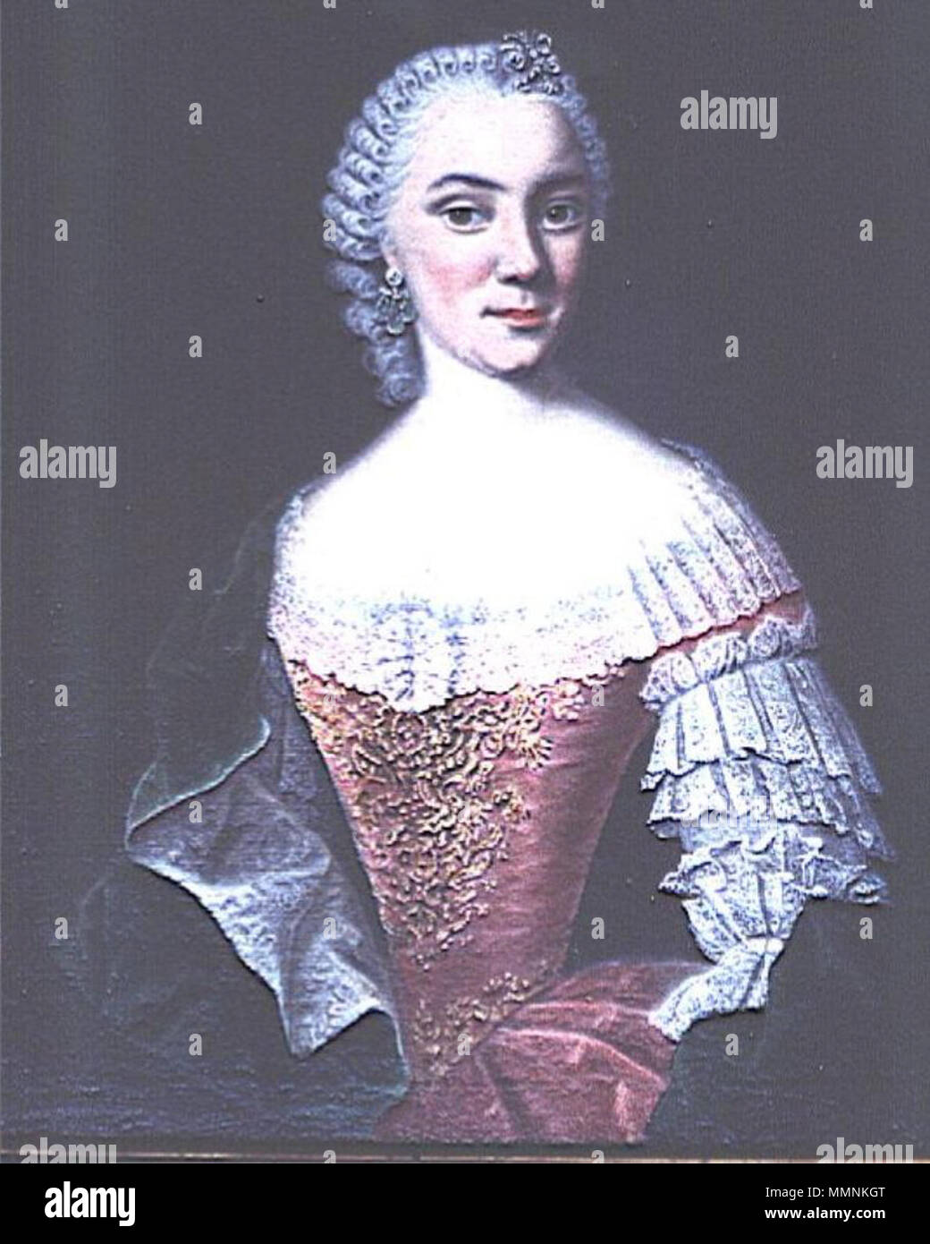 Wilhelmine Freiherrin von Hacke. circa 1745. Wilhelmine Freiherrin von Hacke Foto Stock