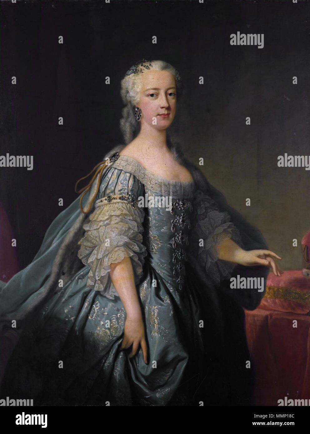 La principessa Amelia di Gran Bretagna (1711-1786), Jean-Baptiste v . circa 1738. La principessa Amelia di Gran Bretagna (1711-1786) da Jean-Baptiste Van Loo Foto Stock