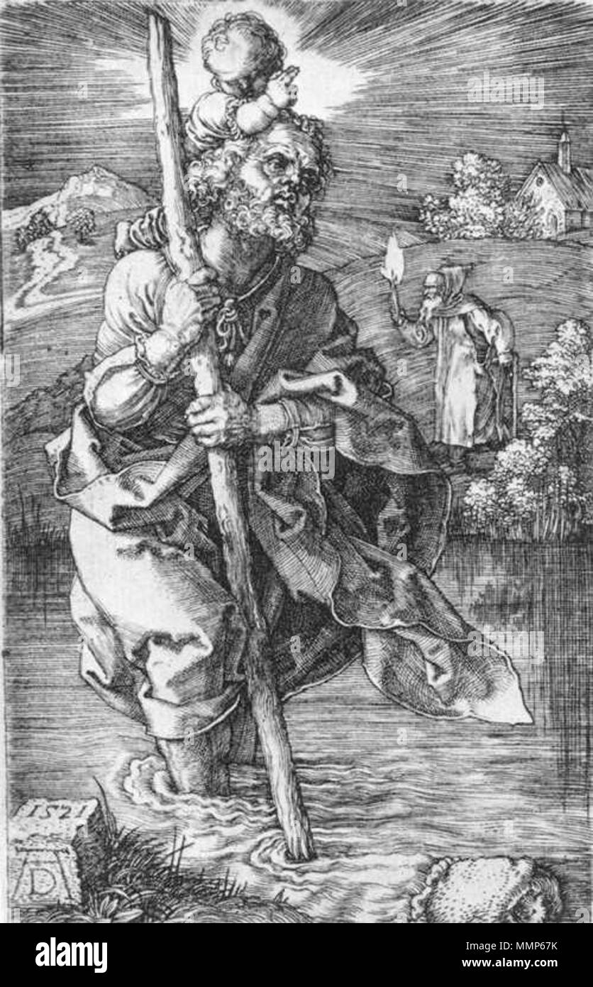 Albrecht Dürer - St Christopher rivolto a destra - WGA7328 Foto Stock