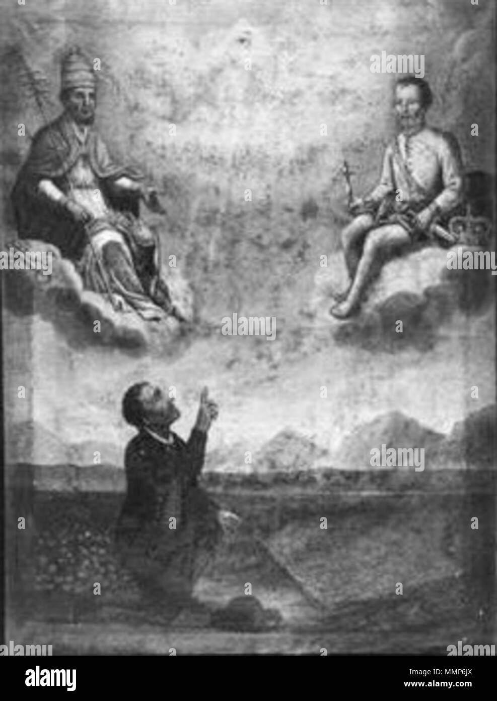 Alegorija na najvišjo cerkveno in oblast državno (kon. 18. st) Foto Stock