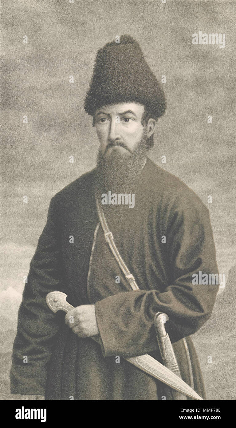 . Inglese: Alexander, Principe della Georgia. Xix secolo ritratto del Georgian royal prince e anti-russo leader militare dal libro pubblicato a Tbilisi nel 1902. . Pubblicato 1902. Alexander sconosciuto, Principe della Georgia Foto Stock