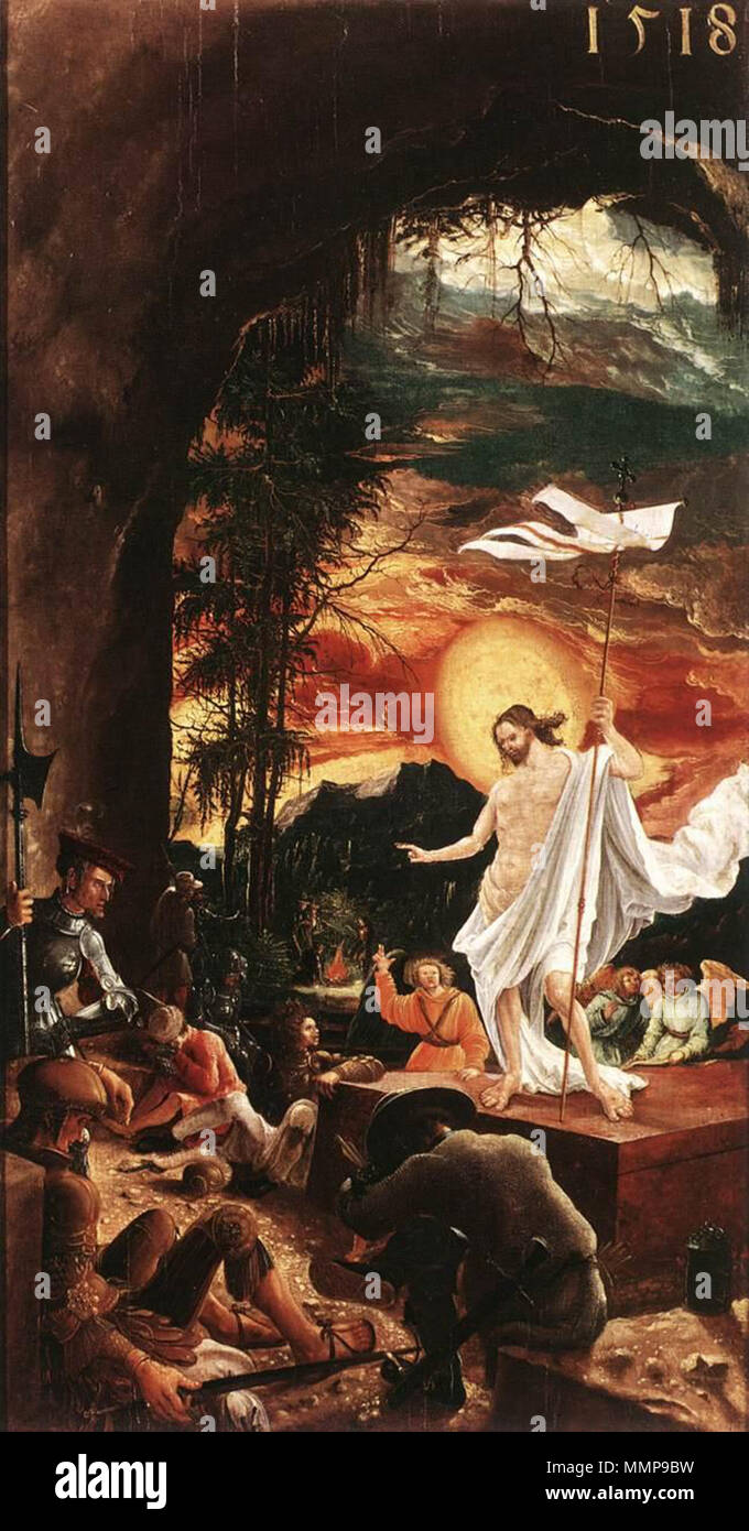 La risurrezione di Gesù Cristo. intorno al 1516. Albrecht Altdorfer - La risurrezione di Cristo - WGA00226 Foto Stock