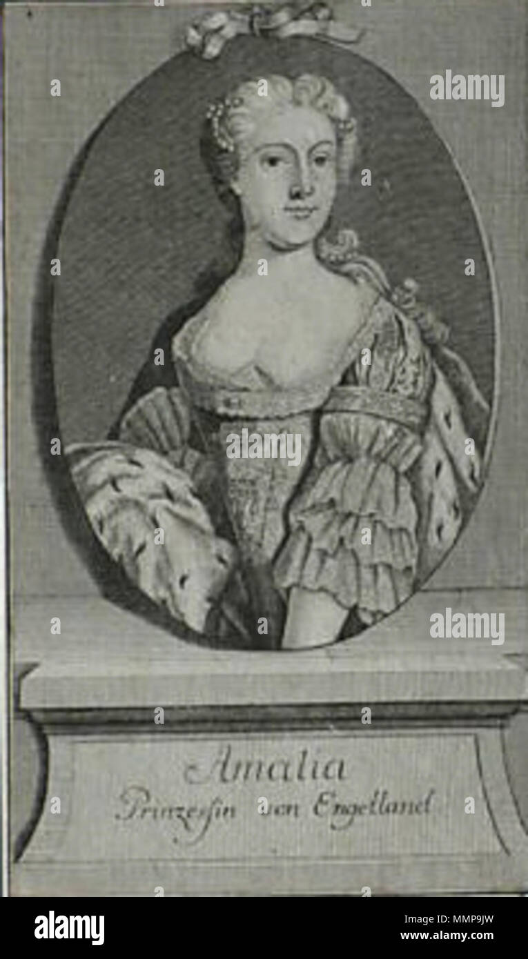 . "Amalia Prinzessin von Engelland" (= Principessa Amelia Sophia di Gran Bretagna (1711-1786)?) . Il XVIII secolo. Amalia Prinzessin von Engelland Foto Stock