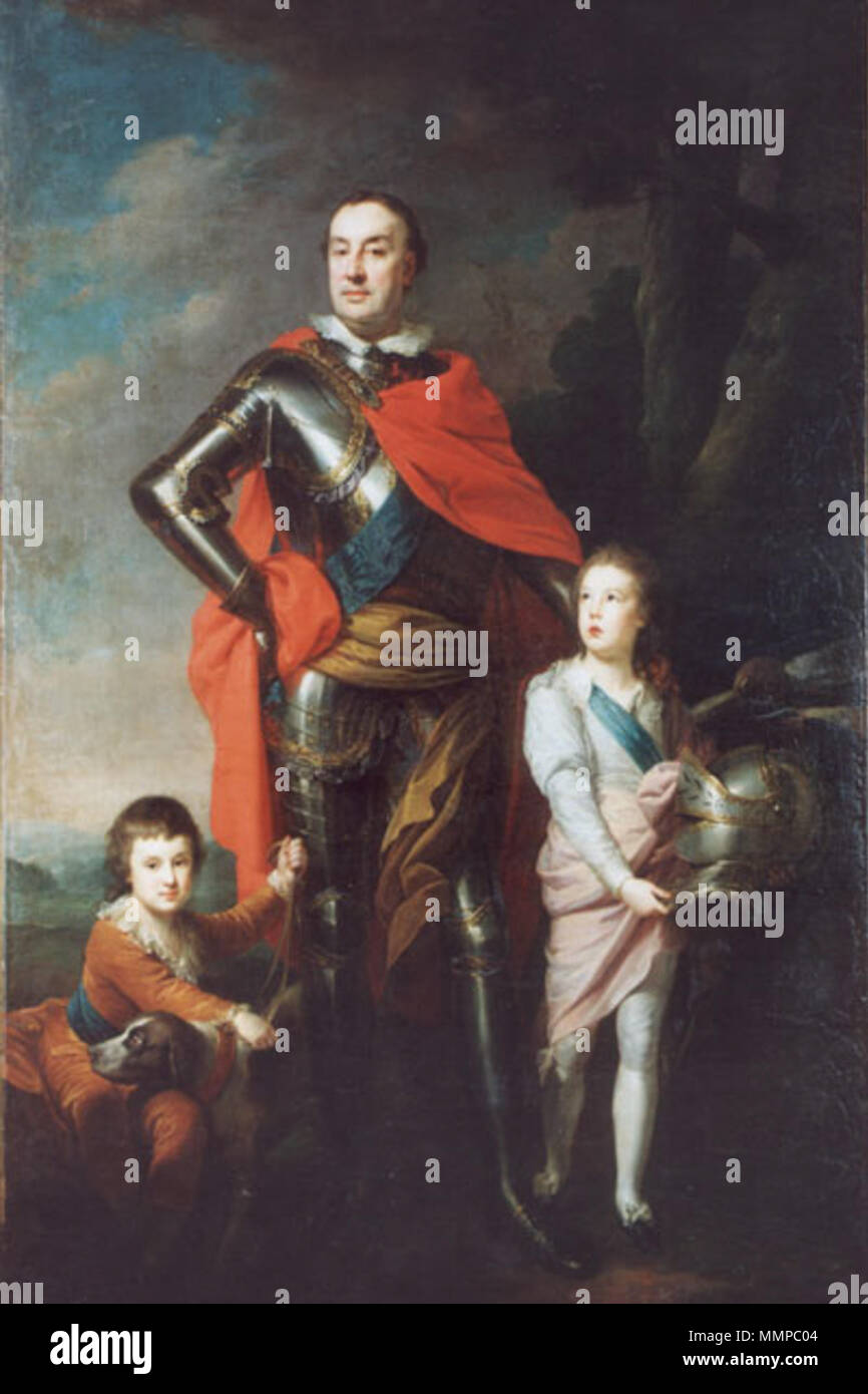 . Franciszek Ksawery Branicki (1730-1819) e per i suoi figli Aleksander (1780-1798) e Władysław (1783-1843). Ritratto di Franciszek Branicki e i suoi figli. dopo il 1788. Franciszek Ksawery Branicki Foto Stock