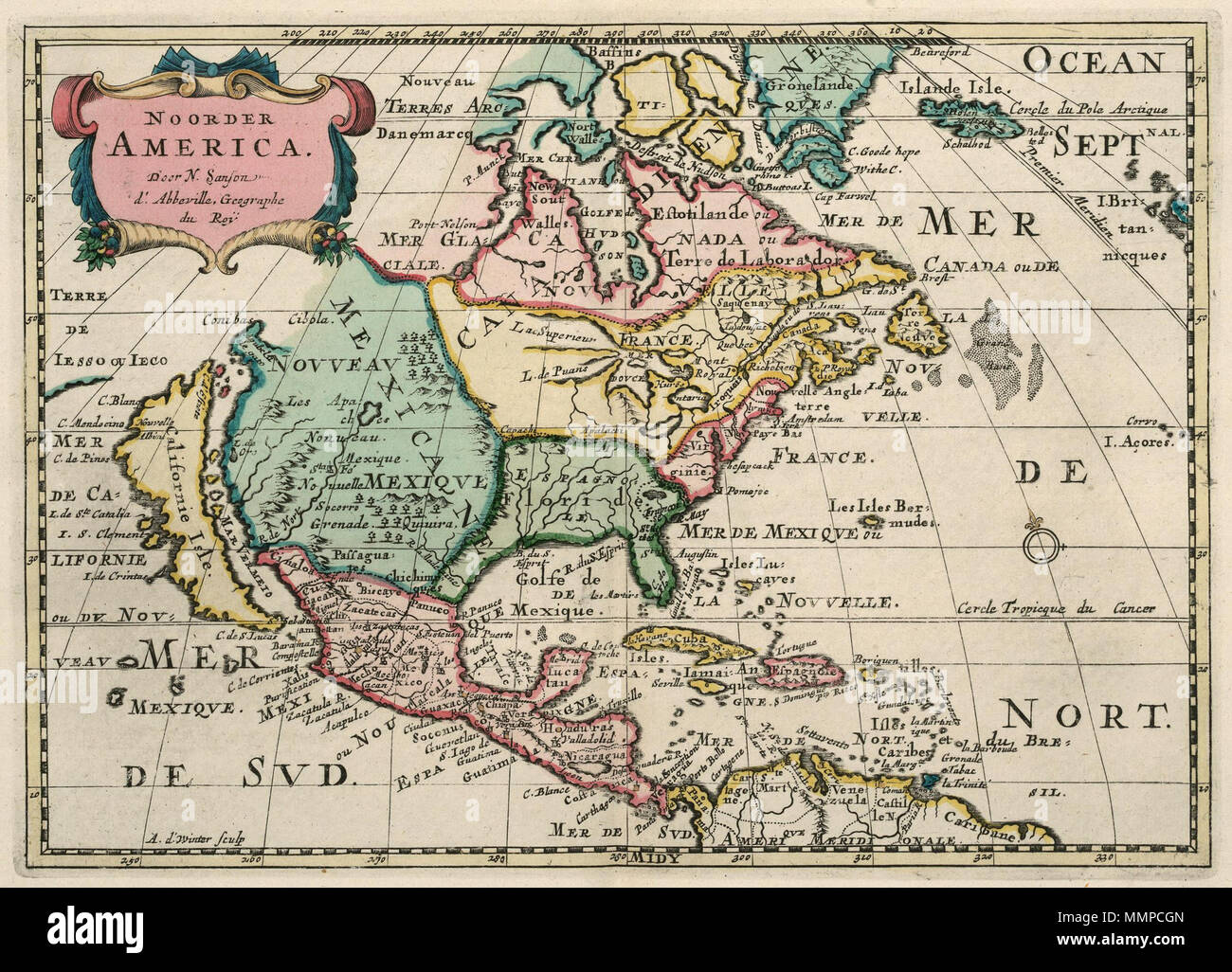 . Nederlands: Kaart van Noord en Midden-Amerika. Noorder America