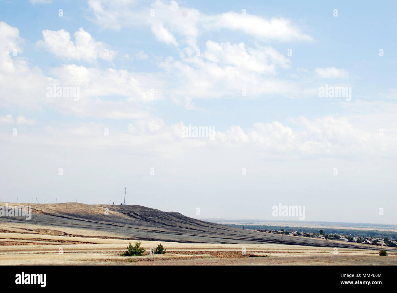 Le grandi distese aperte della Russia meridionale nei pressi di Volgograd Foto Stock