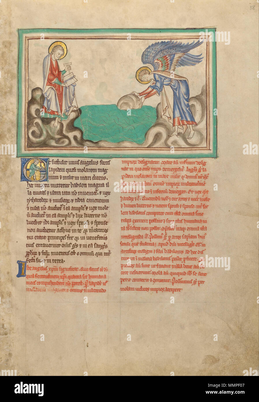 Un angelo la colata di una macina in mare. circa 1255 - 1260. Un angelo la colata di una macina in mare - Google Art Project Foto Stock