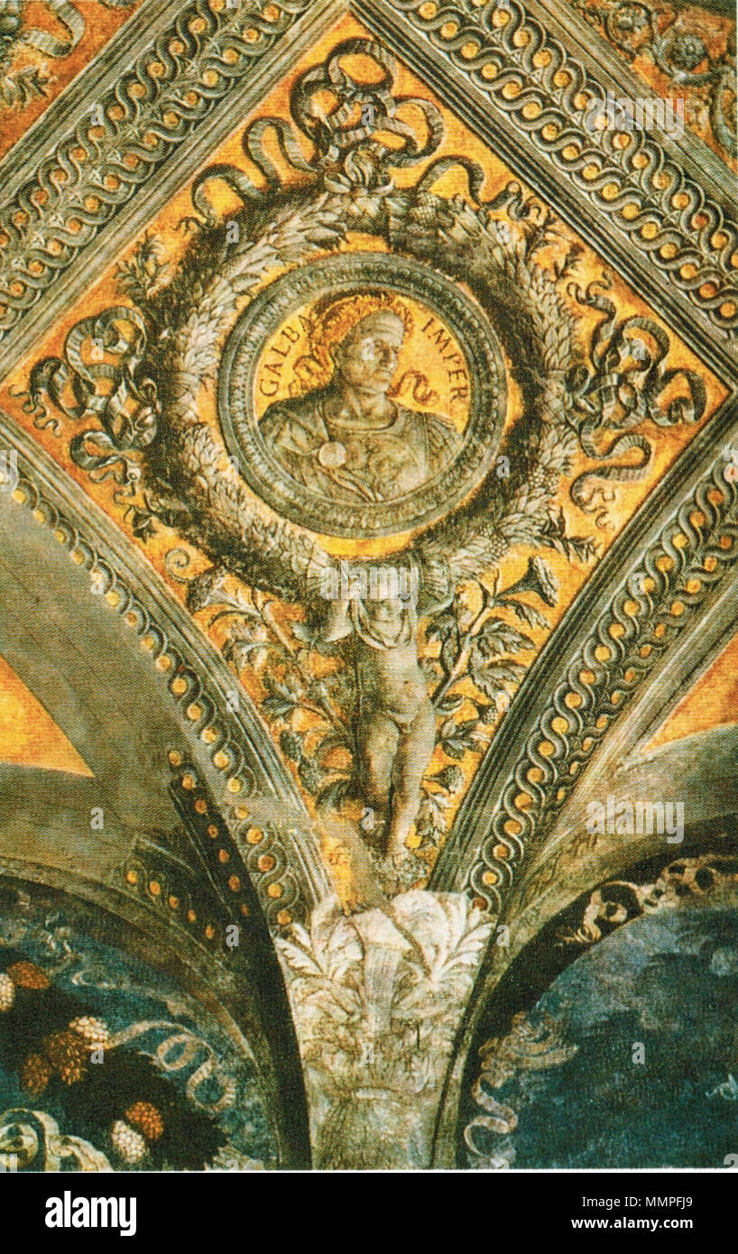 . Dettagli: Imperatore Galba fotocamera picta - soffitto. Tra il 1465 e il 1474. Andrea Mantegna 116 Foto Stock