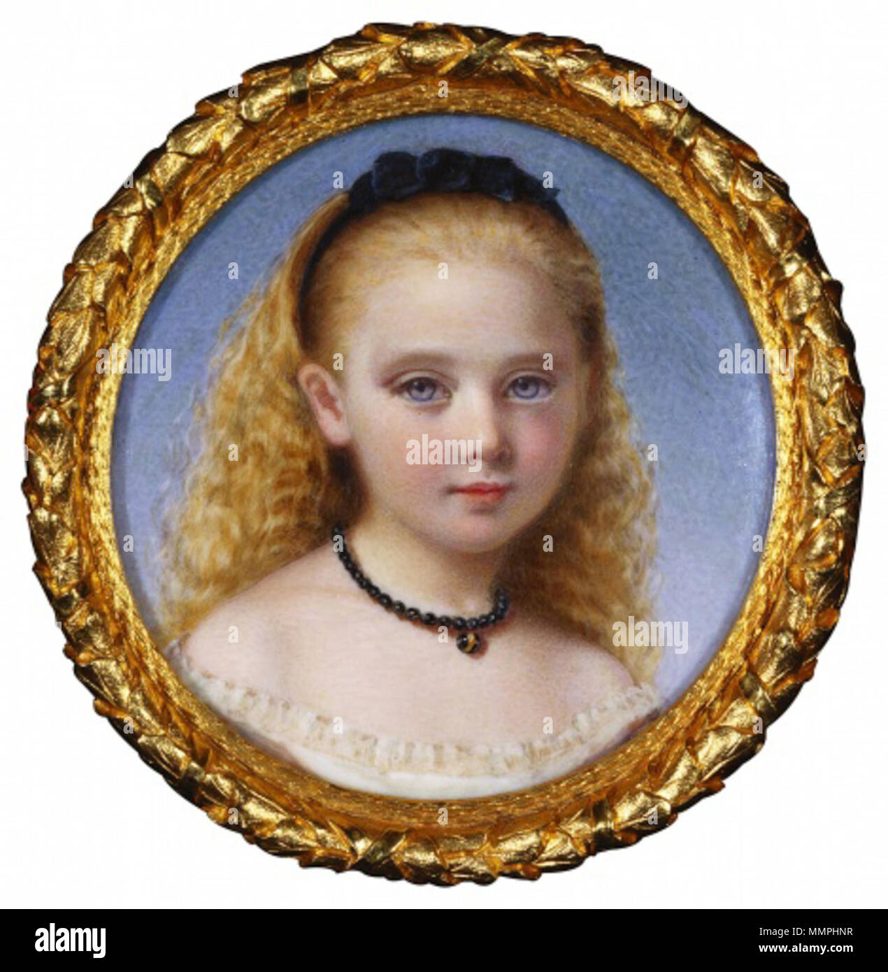 . Inglese: Annie Dixon Ritratto di Beatrice Priness. - Annie Dixon (1817 - 1901) era un palazzo del XIX secolo in miniatura inglese ritratto pittore. Dal 1859, è stata commissionata per numerosi ritratti reali da Queen Victoria. Fatto 1859-1873 ish . Il 2 gennaio 1865. Annie Dixon Annie Dixon Ritratto di Beatrice Priness Foto Stock