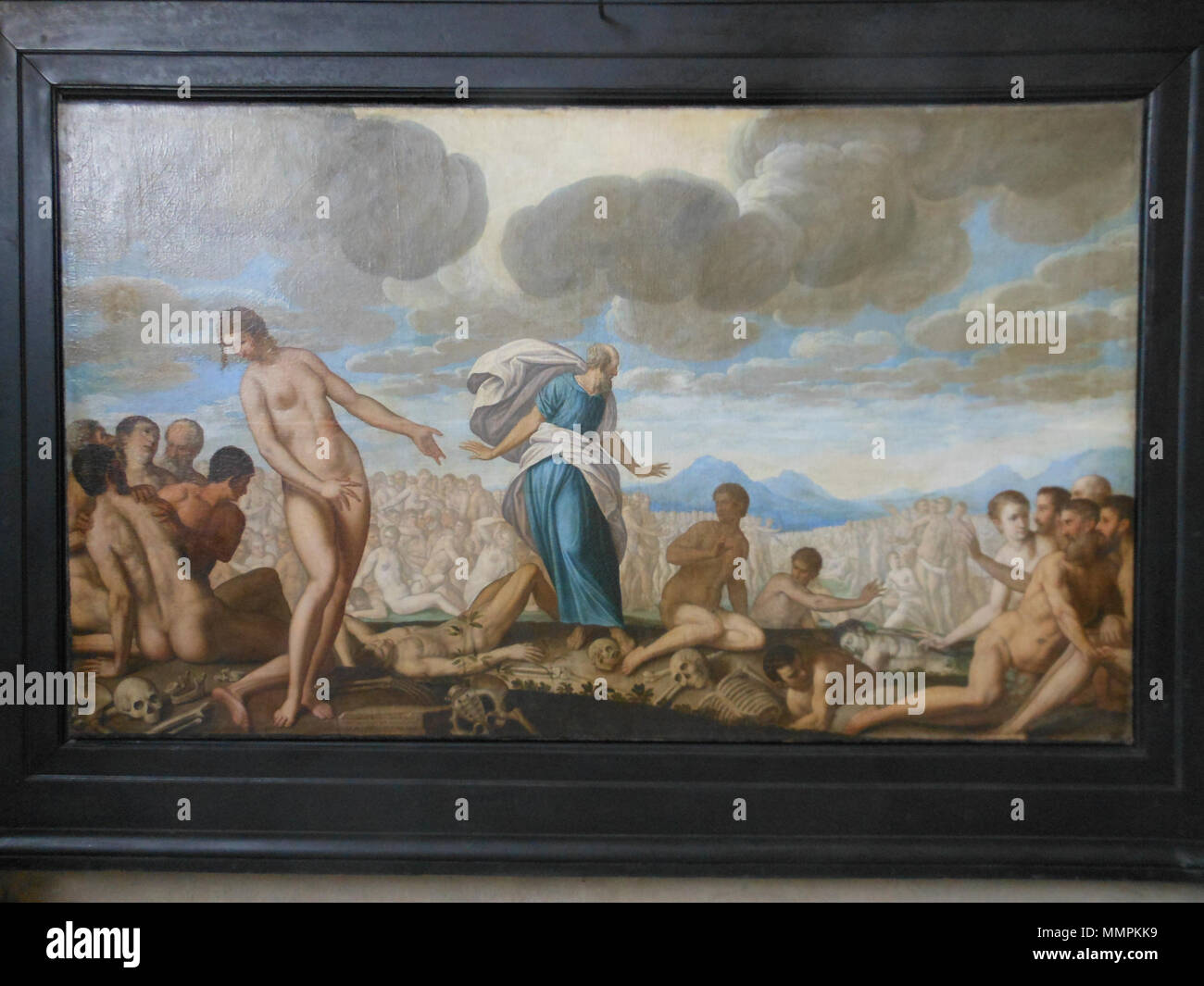 . Deutsch: Anton Boten: Erweckung der Totengebeine Israels (Ezechiele 37), Gemälde im Fürstenmausoleum Stadthagen . 1620. Anton Anton Boten Erweckung Boten der Totengebeine Ez 37 Foto Stock