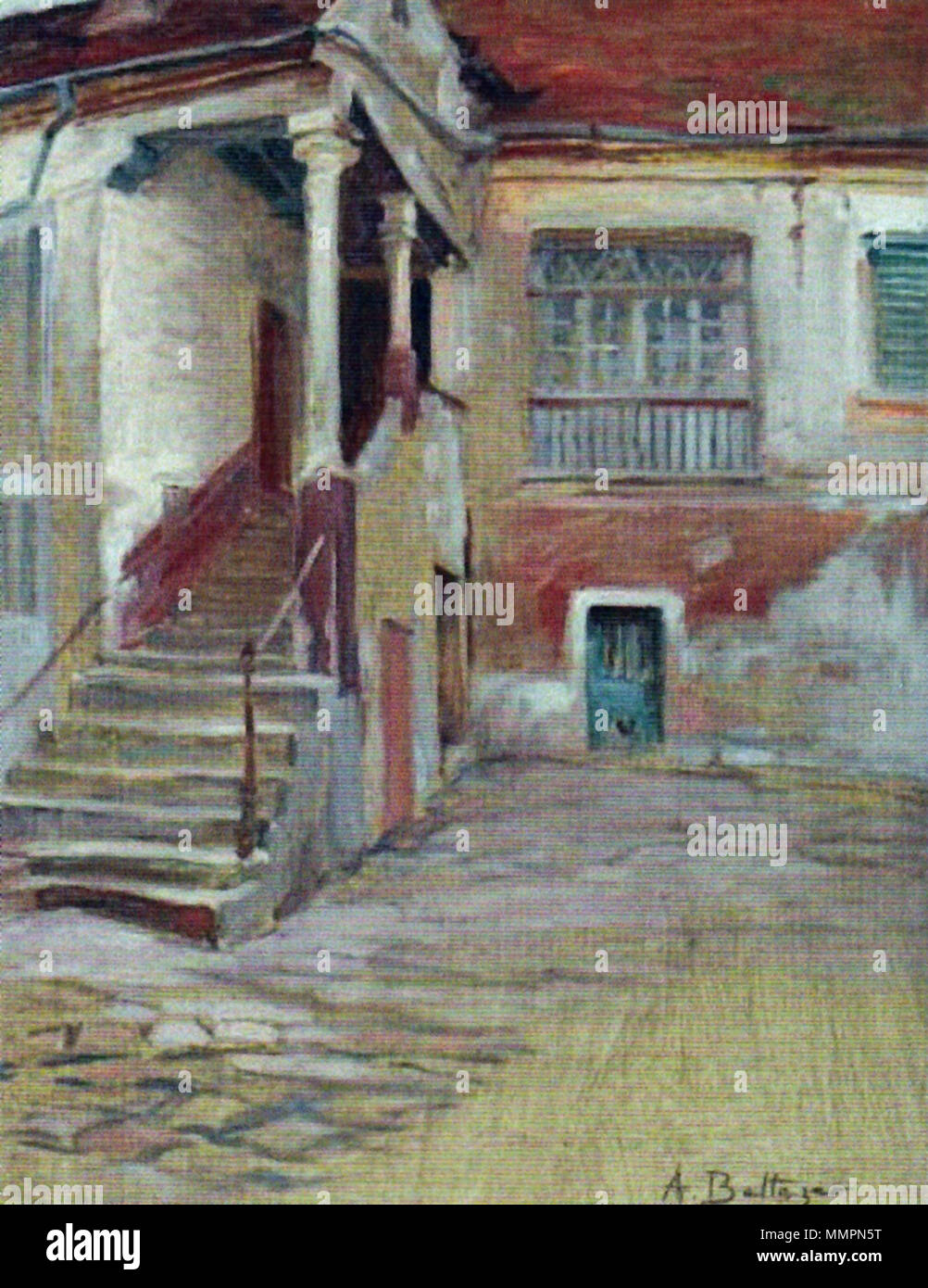 . Română: "Curte interioară . Data sconosciuta. Apcar Baltazar (1880-1909) nomi alternativi Abgar Gaspari Baltazar; Spiridon Antonescu; Apgar Baltazar; Ioan Grozea; Abcar Baltazar; Abgar Gaspari Balt'azar Descrizione Armenian-Romanian pittore, critico d'arte, saggista, illustrator, muralista e ceramista Data di nascita e morte 26 Febbraio 1880 26 Settembre 1909 Luogo di nascita e morte Bucharest Bucarest competente controllo : Q2858153 VIAF:?35435183 ULAN:?500007396 LCCN:?n82000612 GND:?174179669 RKD:?4116 WorldCat Apcar Baltazar - Curte interioara Foto Stock