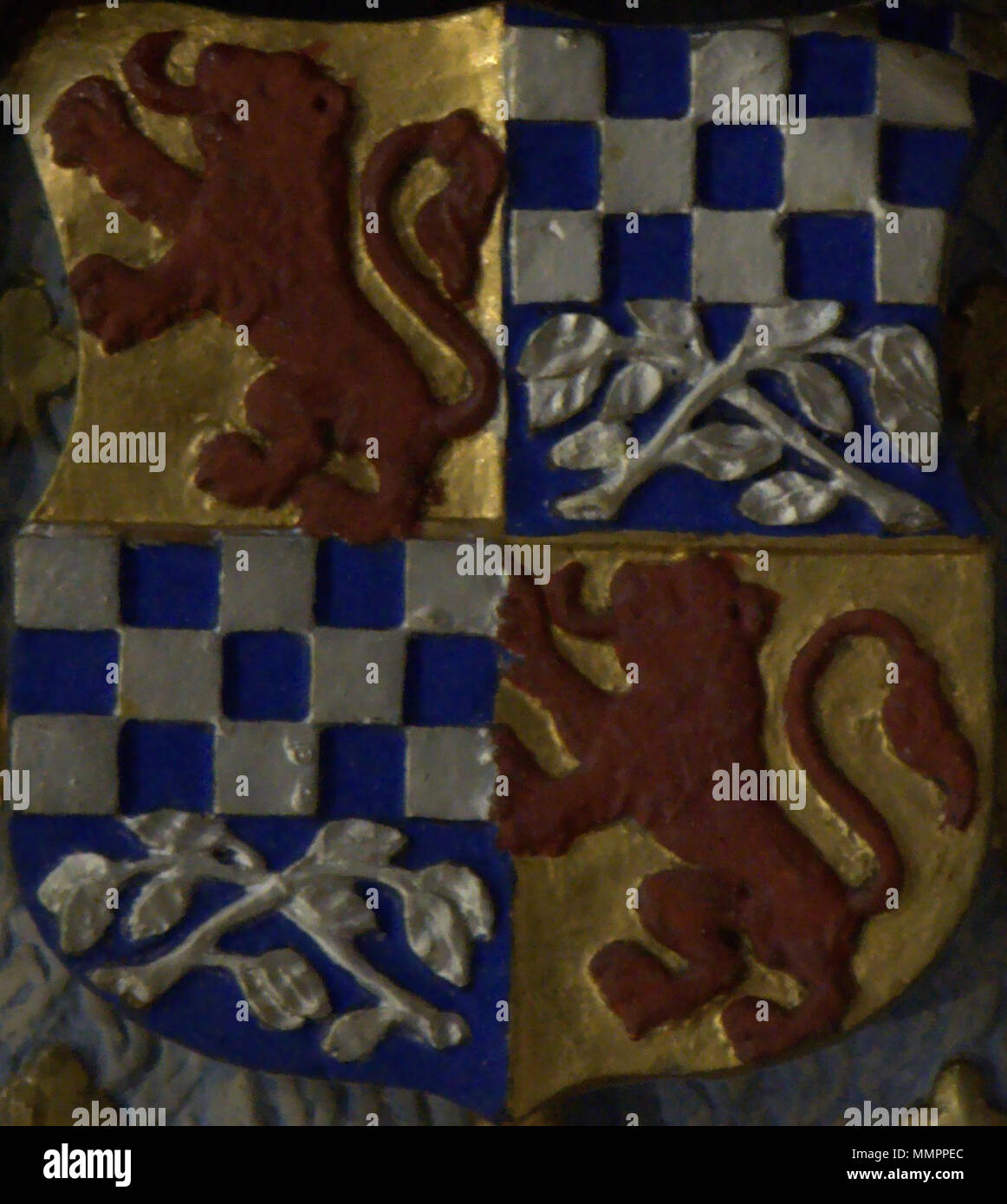 . Français : Armoiries des abbesse de l'Abbaye de Saint-Pierre-les-Nonnains de Lyon qui héberge actuellement le Musée des beaux-arts de Lyon Armoiries des abbesse de l'Abbaye de Saint-Pierre-les-Nonnains de Lyon. 27 aprile 2014, 02:30:18. Armoiries des abbesse MBA Lyon (Salle) (ritagliate) Foto Stock