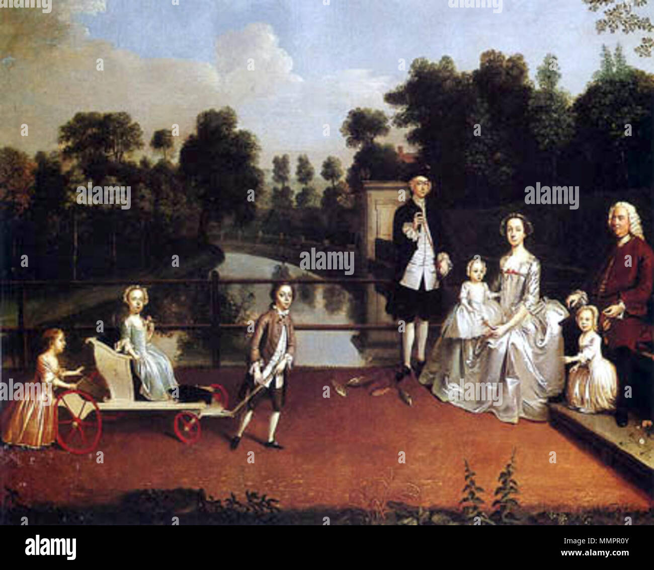 . La struttura una familia en onu jardín . 1749. Arthur Devis 04 Foto Stock