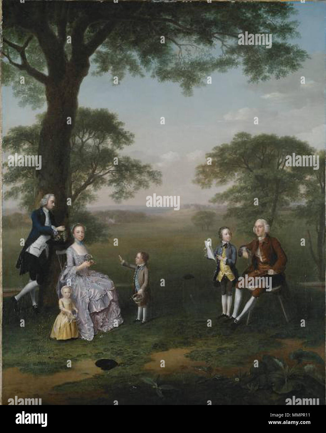 La famiglia Clavey nel loro giardino a Hampstead. 1754. Arthur Devis 12 Foto Stock