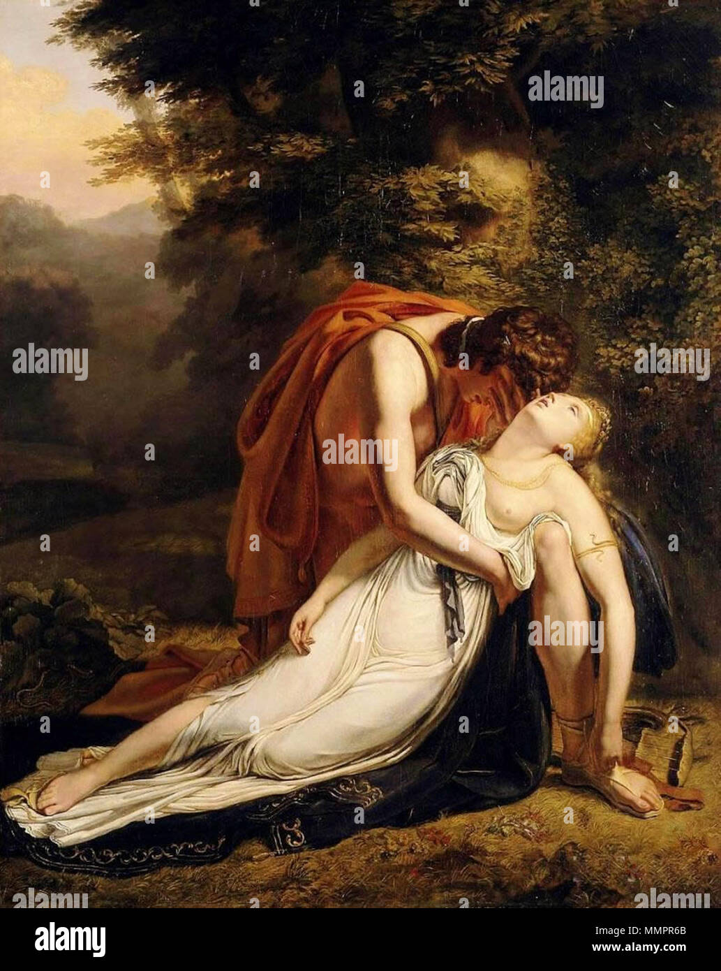 Inglese: Orpheus in lutto per la morte di Eurydice . circa 1814. Ary Scheffer (1795-1858) nomi alternativi Scheffer; A. Scheffer; Schefefr Ary; a. schaeffer; scheffer ary; ary schaeffer Descrizione francese-olandese pittore e scultore Data di nascita e morte 10 Febbraio 1795 15 Giugno 1858 Luogo di nascita e morte di Dordrecht Argenteuil periodo di lavoro tra circa 1810 e circa 1858 sede di lavoro Dordrecht (....-1811), a Parigi (1811-1858), Amsterdam (1854), Inghilterra (1857-1858), olandese competente e controllo : Q436726 VIAF:?2478799 ISNI:?0000 0001 0854 617X ULAN:?500001962 LCCN:?n84100030 WGA:?SCH Foto Stock