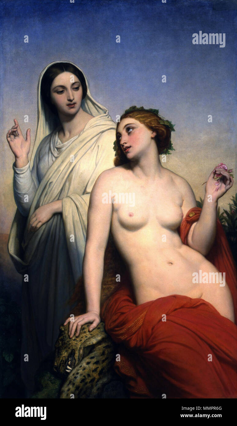 . Olandese: De hemelse en Liefde aardse terrena e celeste amore. 1850. Ary Scheffer - De hemelse en Liefde aardse 1850 Foto Stock