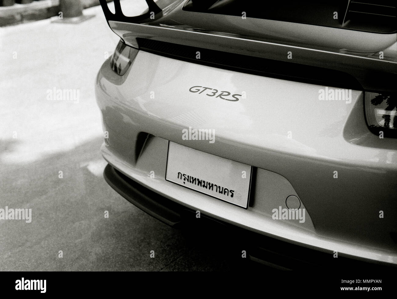 Auto Porsche GT3RS in Sukhumvit di Bangkok in Thailandia nel sud-est asiatico in Estremo Oriente. Ricchezza denaro Travel Foto Stock