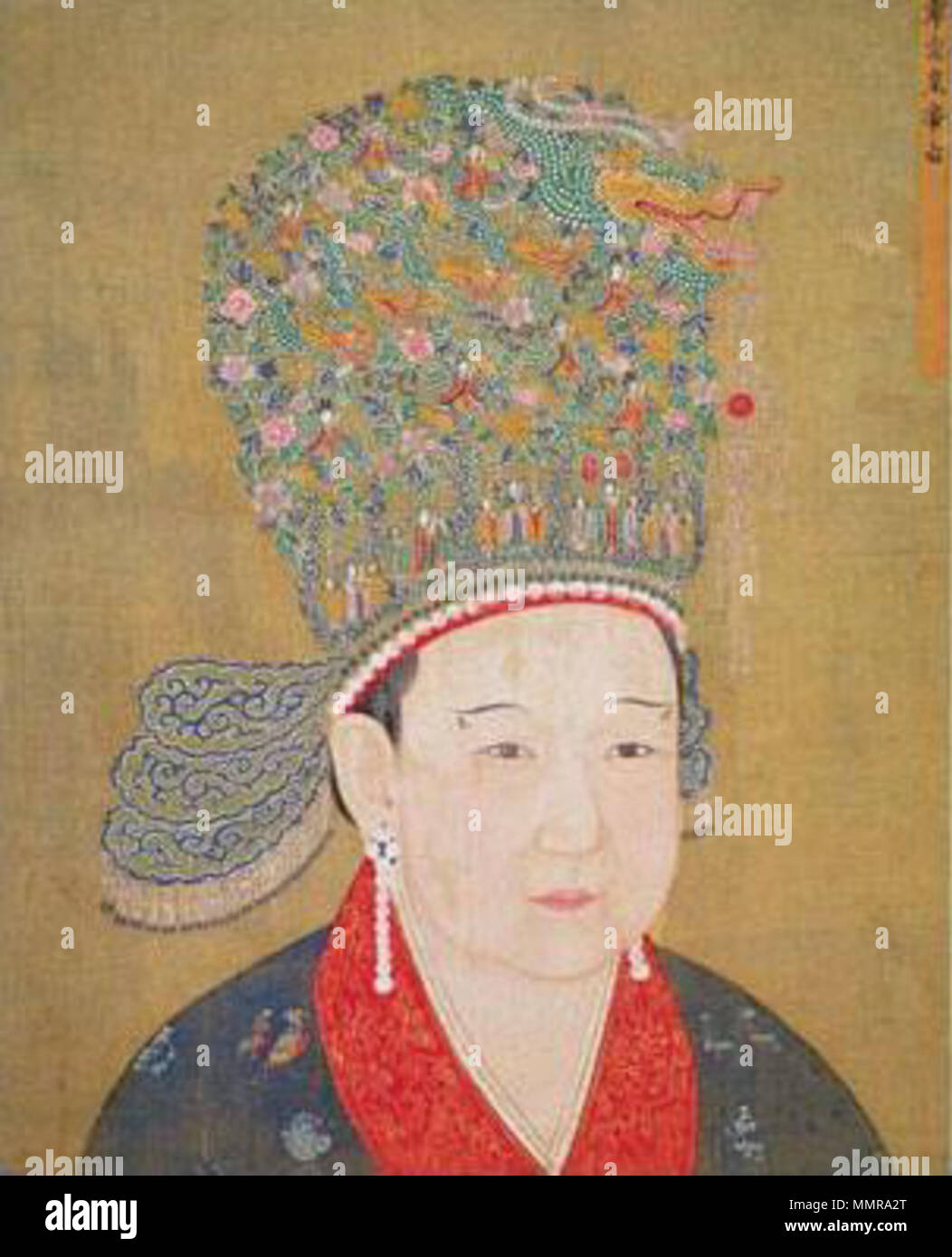 . Un dettaglio del dipinto seduto Ritratto di Ningzong's imperatrice, raffigurante l'Imperatrice Yang (1162-1233), una consorte di Ningzong imperatore della dinastia Song. Seduto Ritratto di Ningzong's imperatrice ??????. Song Dynasty (960-1279). B Song Dynasty imperatrice di Ningzong Foto Stock