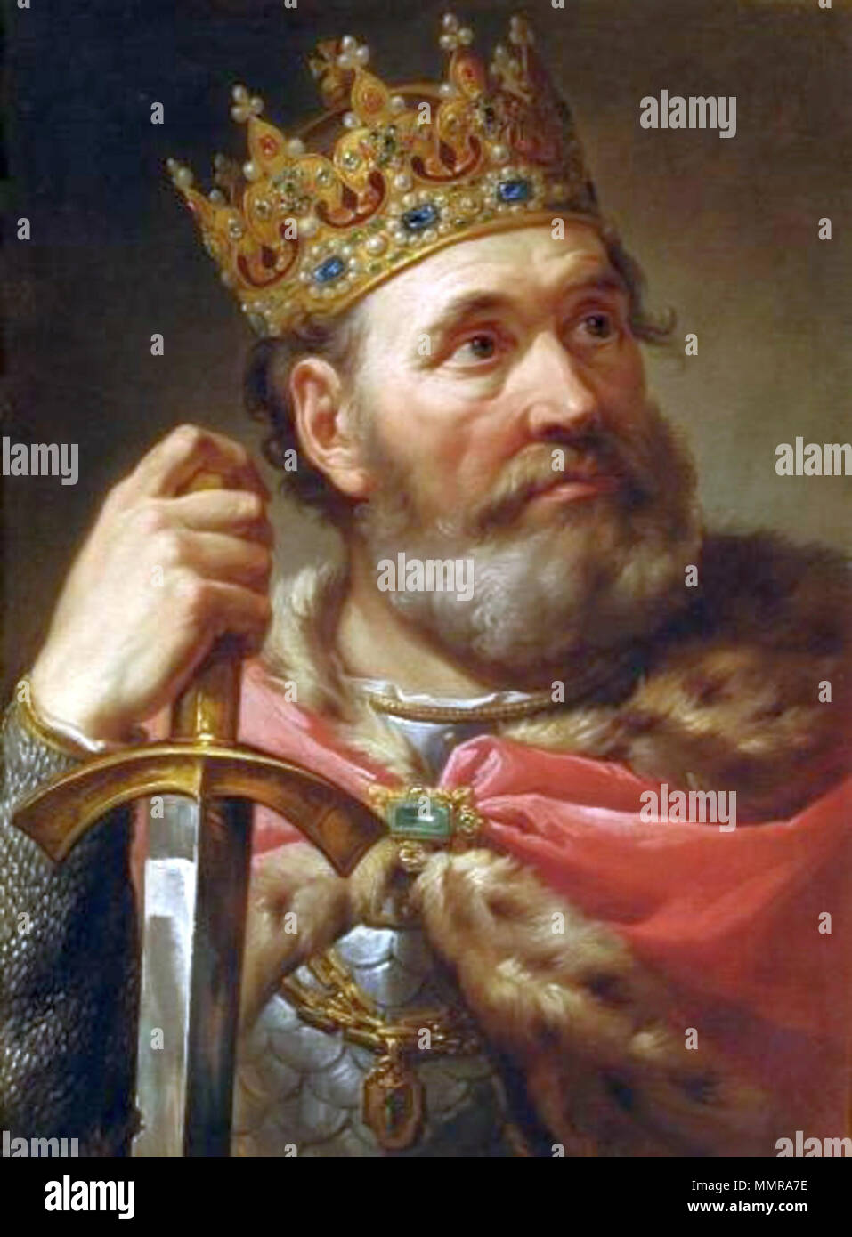 Inglese: Ritratto di Boleslao i coraggiosi. Polski: Portret Boles?l'AWA HO Chrobrego. Tra il 1768 e il 1771. Bacciarelli - Chrobry Foto Stock