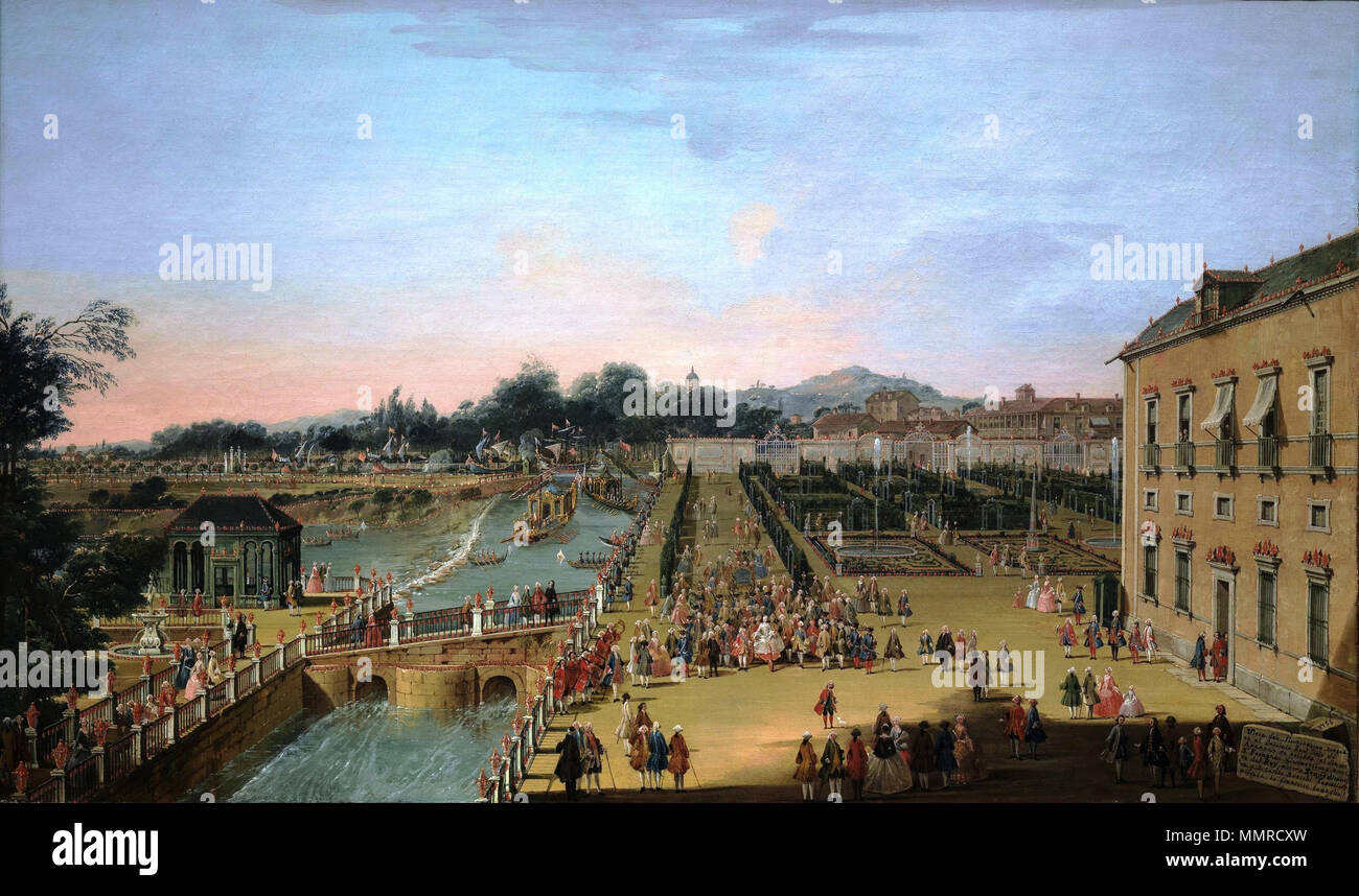 Battaglioli - Fernando VI y Bárbara de Braganza en los jardines de Aranjuez (1756) Foto Stock