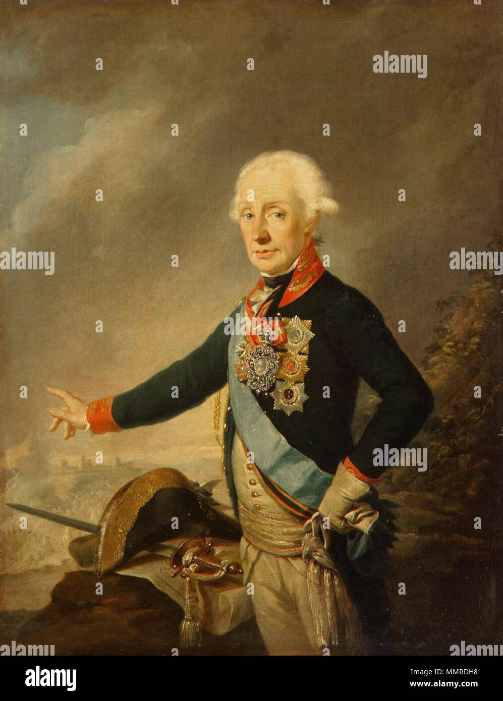 Ritratto del Conte Alexander Suvorov. 1799. Giuseppe Kreutzinger - Ritratto del Conte Alexander Suvorov - WGA12281 Foto Stock