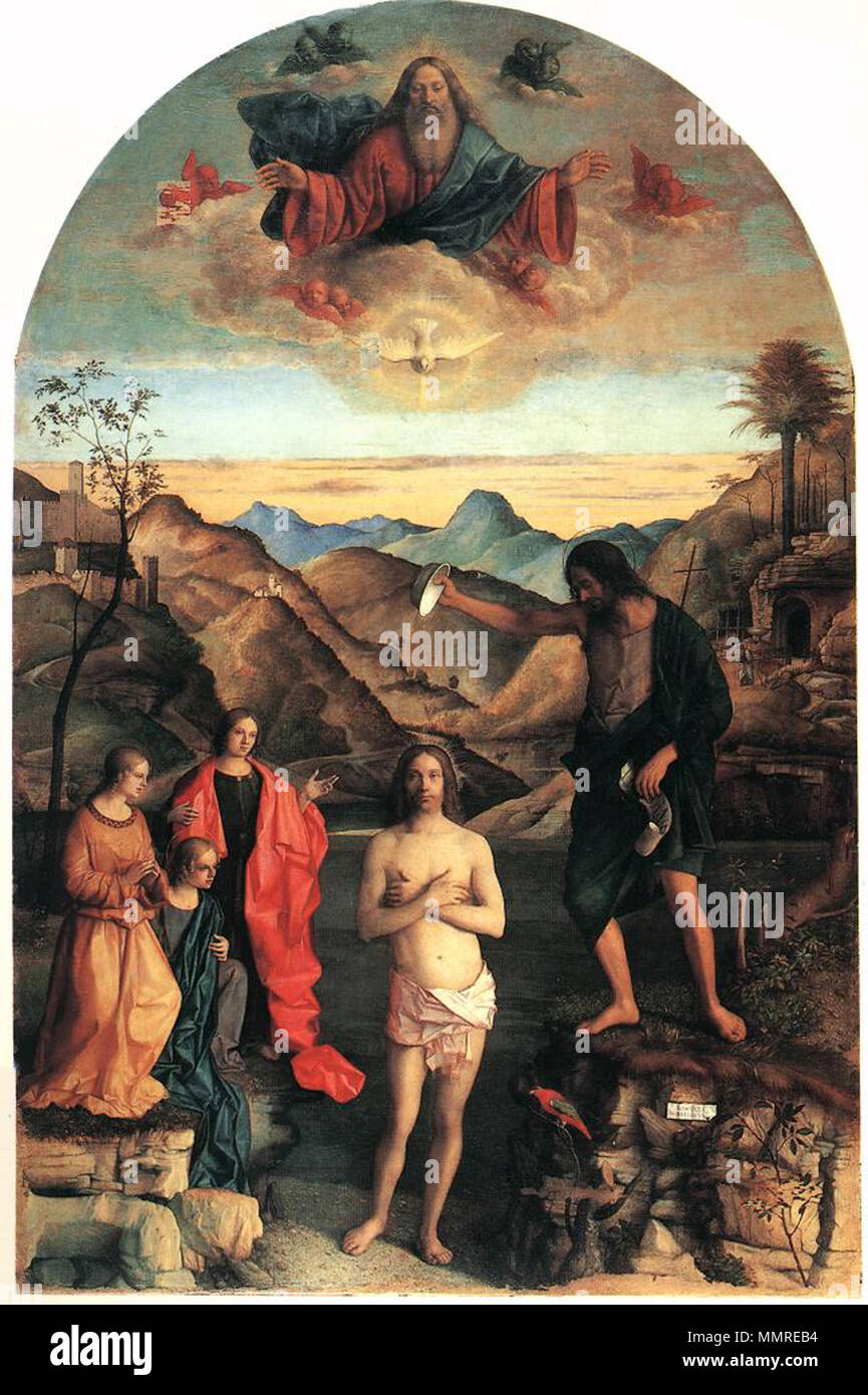 Inglese Il Battesimo Di Cristo Tra 1500 E 1502 Bellini Il Battesimo Di Cristo Foto Stock Alamy