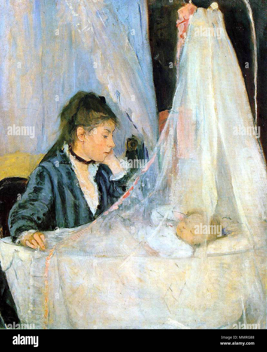 Berthe Morisot, la culla (le Berceau), pittura impressionista, 1872 Foto  stock - Alamy