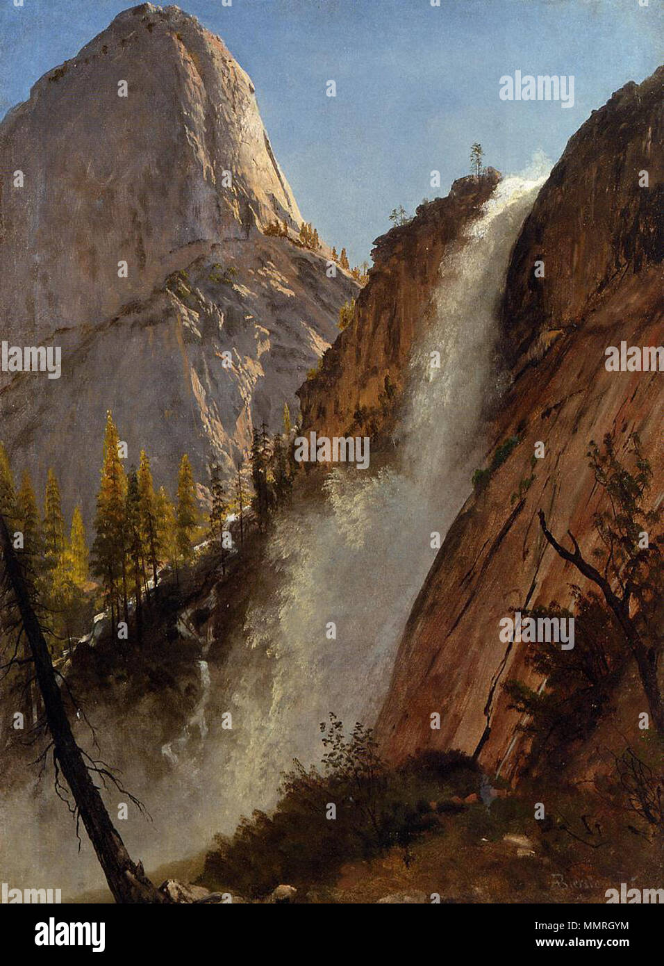 Inglese: Liberty Cap, Yosemite . 1873. Bierstadt Albert Liberty Yosemite a camma Foto Stock