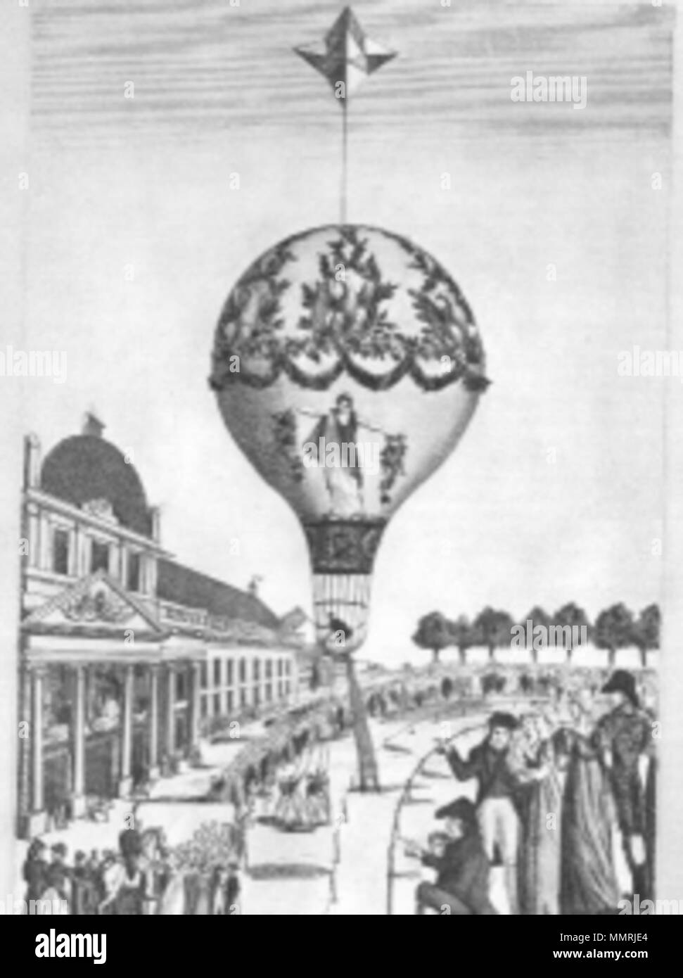 . Sophie Blanchard, Balloonist francese di fare una salita dal Champ du Mars, Parigi . 1810. Blanchardchampdumars sconosciuto Foto Stock
