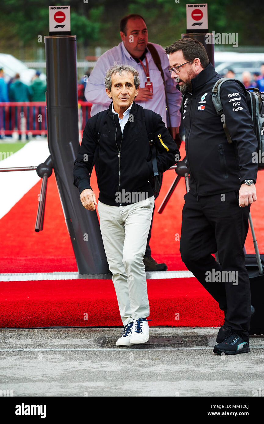 Barcellona, Spagna. Il 13 maggio 2018. L'ex driver di Formula Uno Alain Prost passeggiate per il paddock durante la gara di Formula Uno al giorno. Credito: Pablo Guillen Alamy News Credito: Pablo Guillen/Alamy Live News Foto Stock