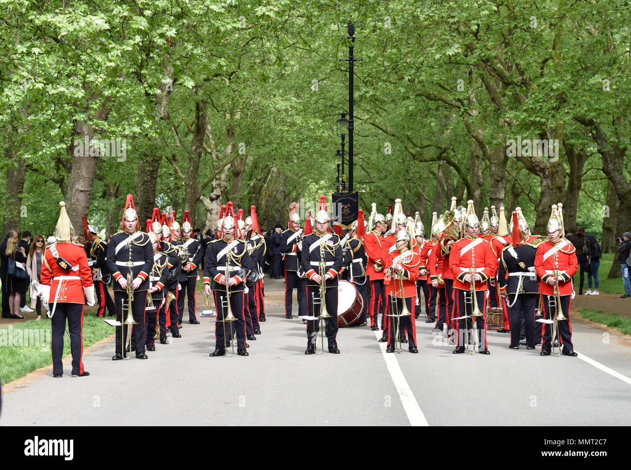 Hyde Park, London, Regno Unito. 13 maggio 2018. La Cavalleria combinato di vecchi compagni 94th associazione parata annuale. Credito: Matteo Chattle/Alamy Live News Foto Stock